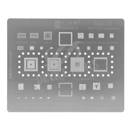 Amaoe SAM 14 CPU Rework Repair BGA Reballing Stencil For Samsung